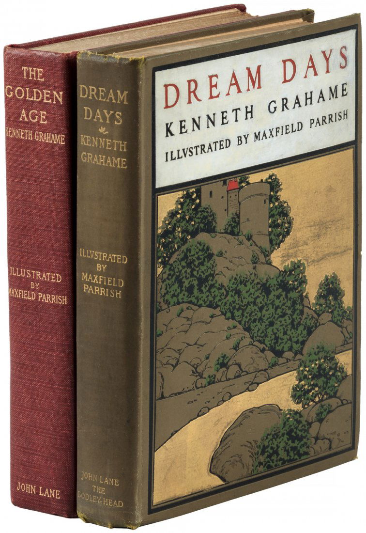 Maxfield Parrish illustrated Kenneth Grahame: Heading: (Parrish, Maxfield) Author: Grahame, Kenneth Title: The Golden Age [and] Dream Days Place Published: London & New York Publisher:John Lane the Bodley Head Ltd, Date Published: 1900 &