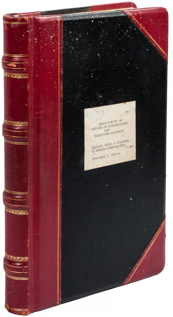 Raphael Weill & Co. Stockholders Mtg Minute Book (1 of 1)