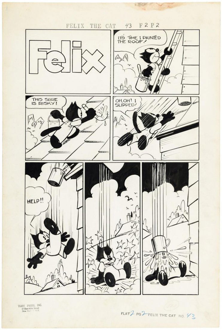 Original comic art for Felix the Cat: Heading: Author: Orilo, Joe Title: Original comic strip art for Felix the Cat Place Published: New York Publisher:Toby Press Inc Date Published: No date [1950s?] Description:
