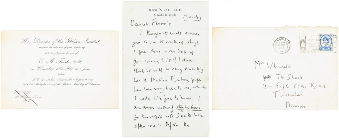 EM Forster letter and invitation (1 of 1)
