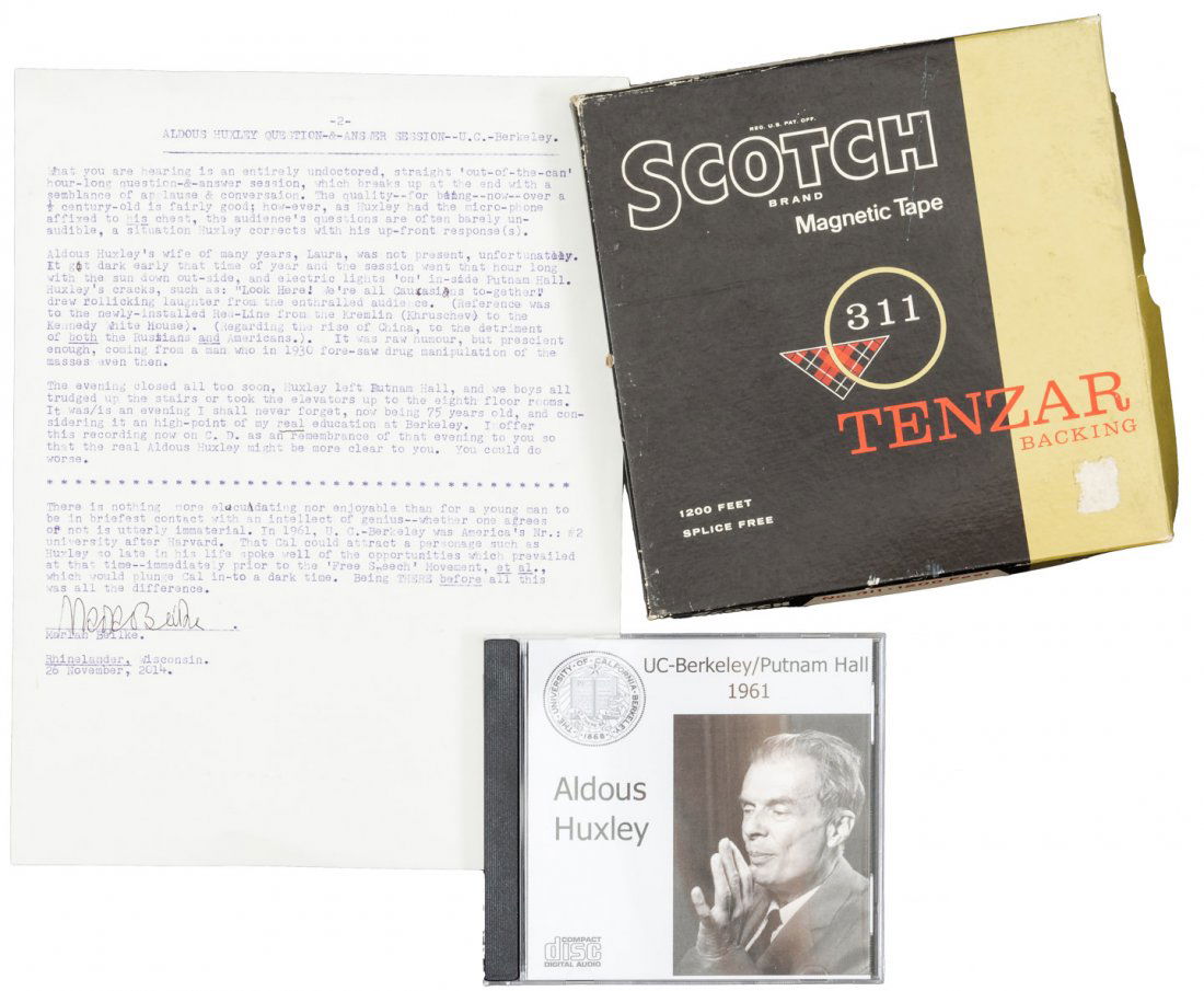 Original recording of Aldous Huxley at U.C. Berkeley (1 of 1)