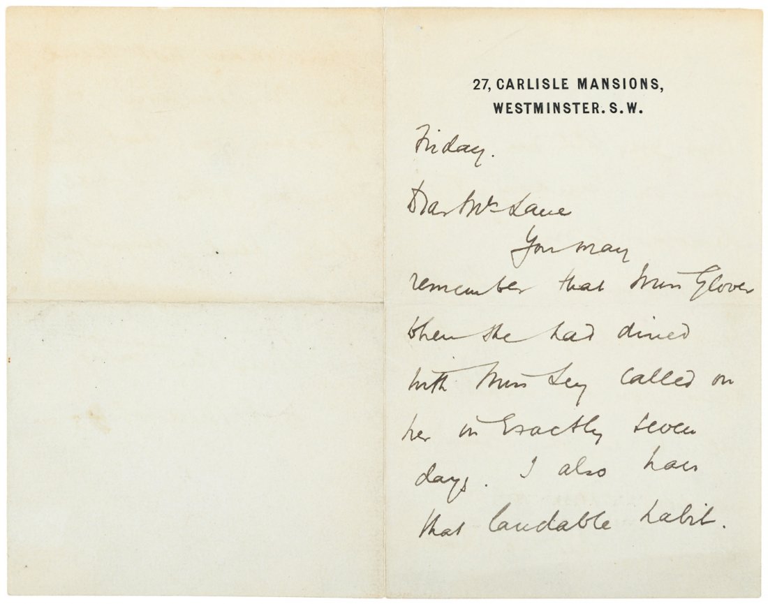 W. Somerset Maugham Autograph Letter Signed (1 of 2)