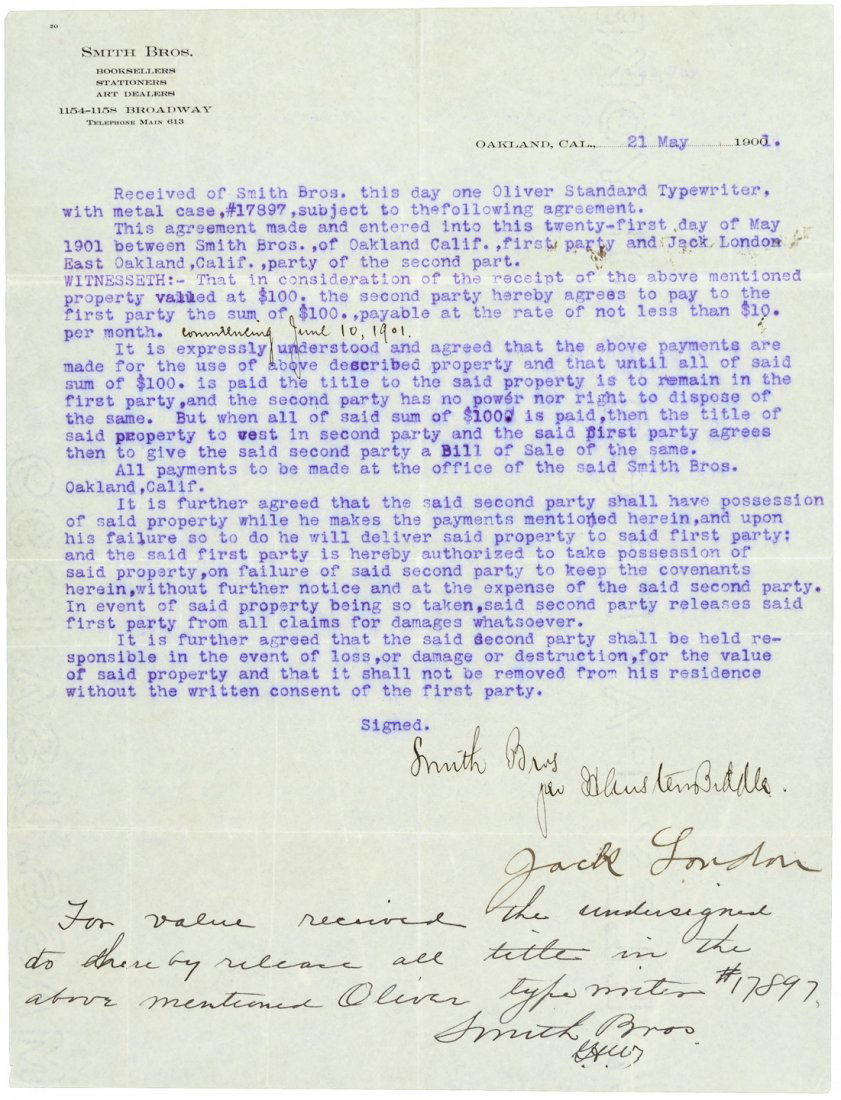Jack London buys a typewriter (1 of 1)