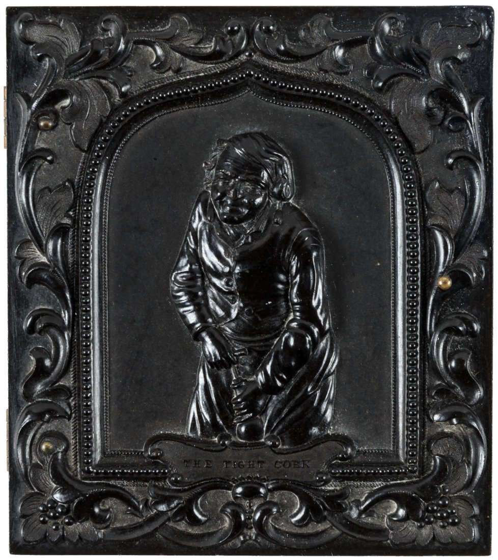 Ambrotype in rare "Tight Cork" Union case: Heading: (Photographs - Cased Images) Author: Title: Ambrotype of painting of a mother and girl, in rare "Tight Cork" thermoplastic Union case Place Published: New York Publisher:Holmes, Booth & Hayde
