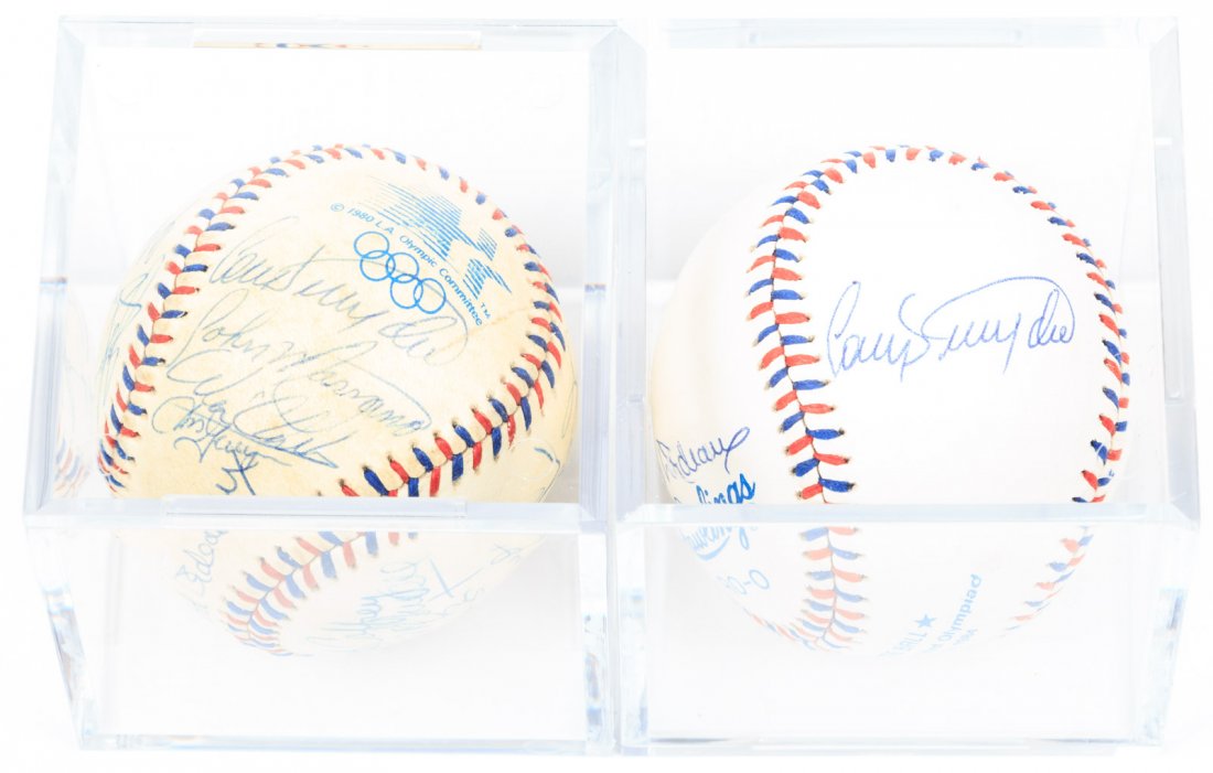 Two baseballs signed by members of the '84 Olympic team (1 of 1)