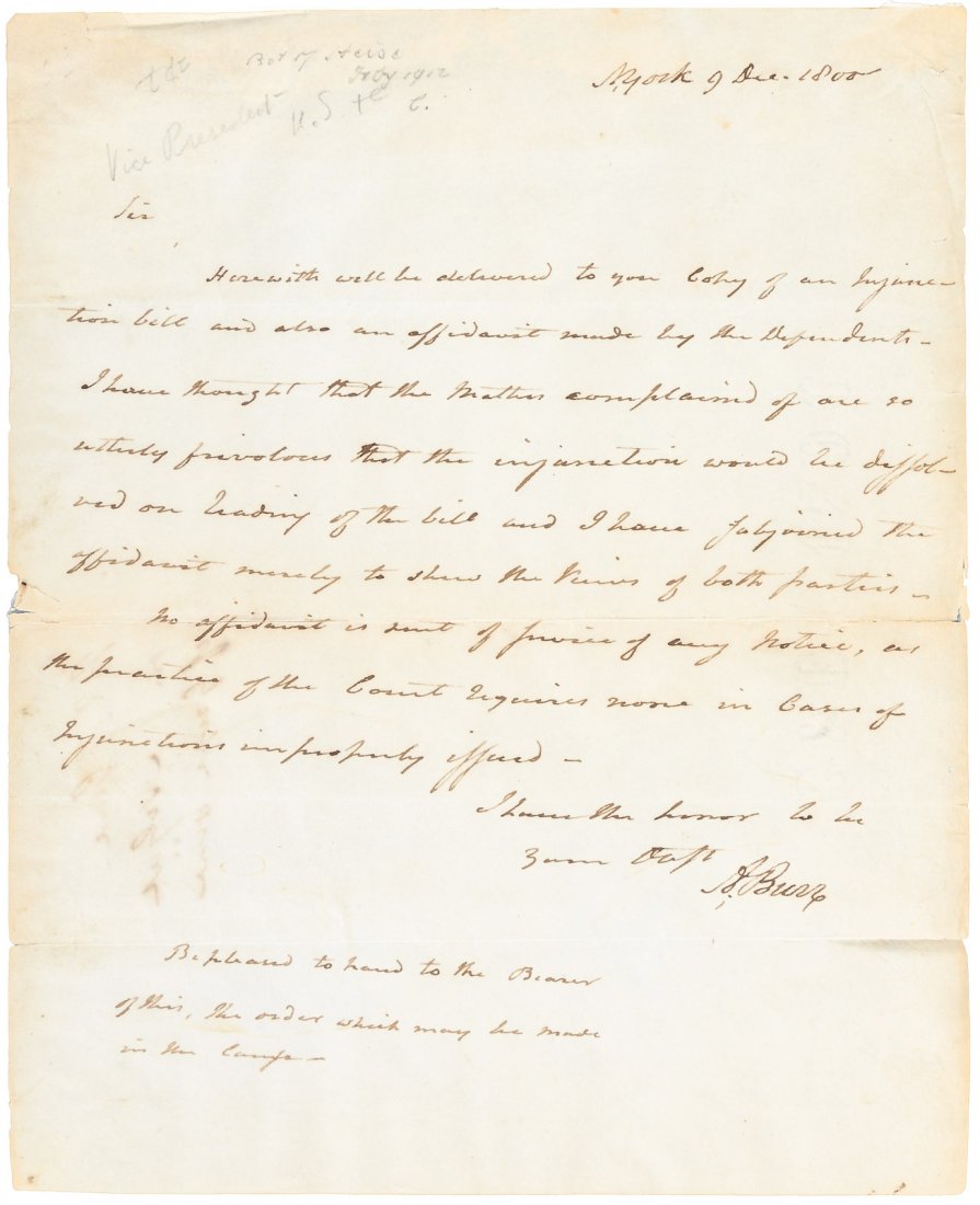 ALS from Aaron Burr December 1800 (1 of 2)