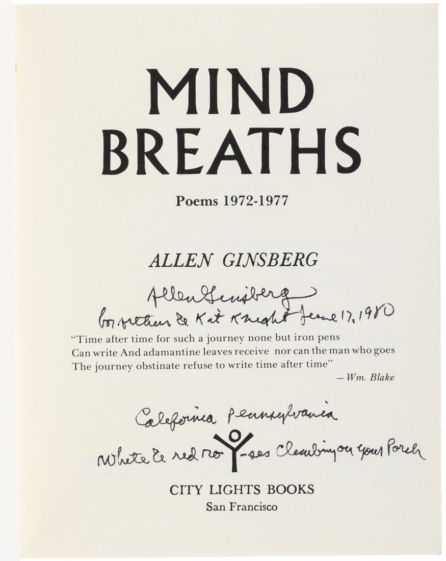 Allen Ginsberg Mind Breaths Inscribed (1 of 2)
