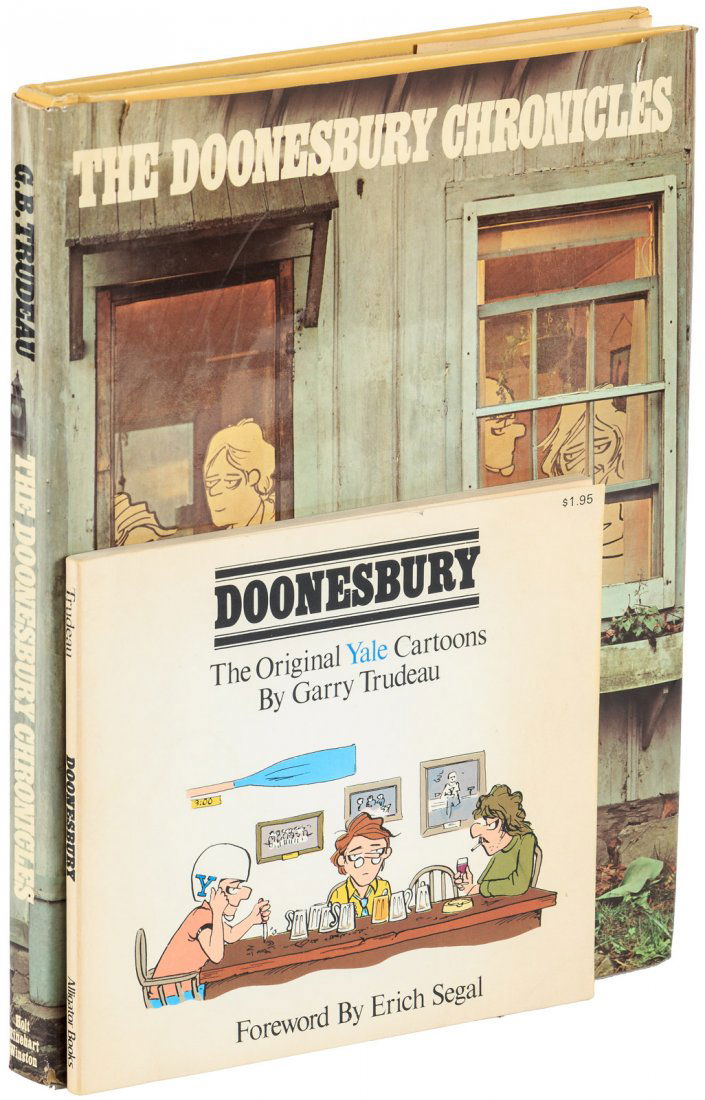 Signed by Gary Trudeau.: Heading: Author: Trudeau, Garry. Title: Two Doonesbury Collections Inscribed to Herb Yellin, Proprietor of Lord John Press Place Published: Various places Publisher: Date Published: Various