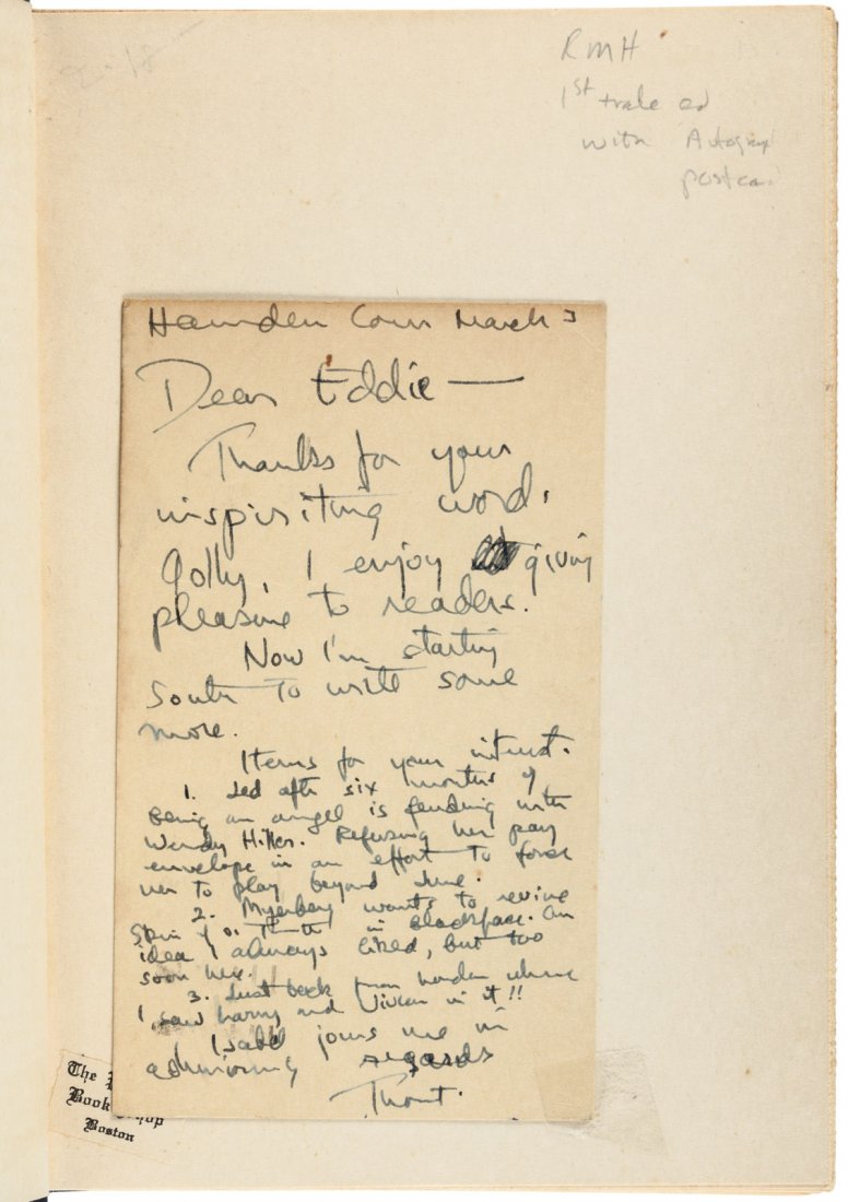 Two postcards from Thornton Wilder (1 of 3)