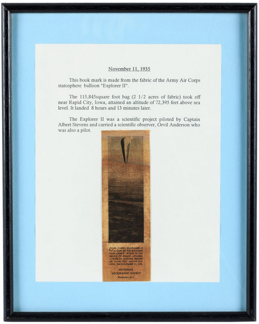 Bookmark from the Explorer II baloon (1 of 1)