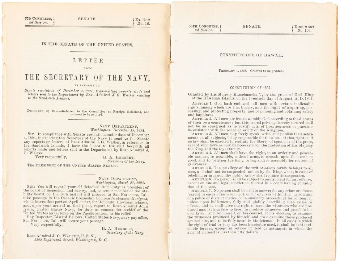 2 Senate Documents Regarding Hawaii (1 of 1)