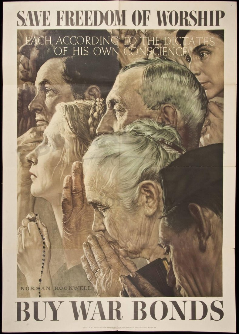 Save Freedom of Worship Norman Rockwell Poster (1 of 1)