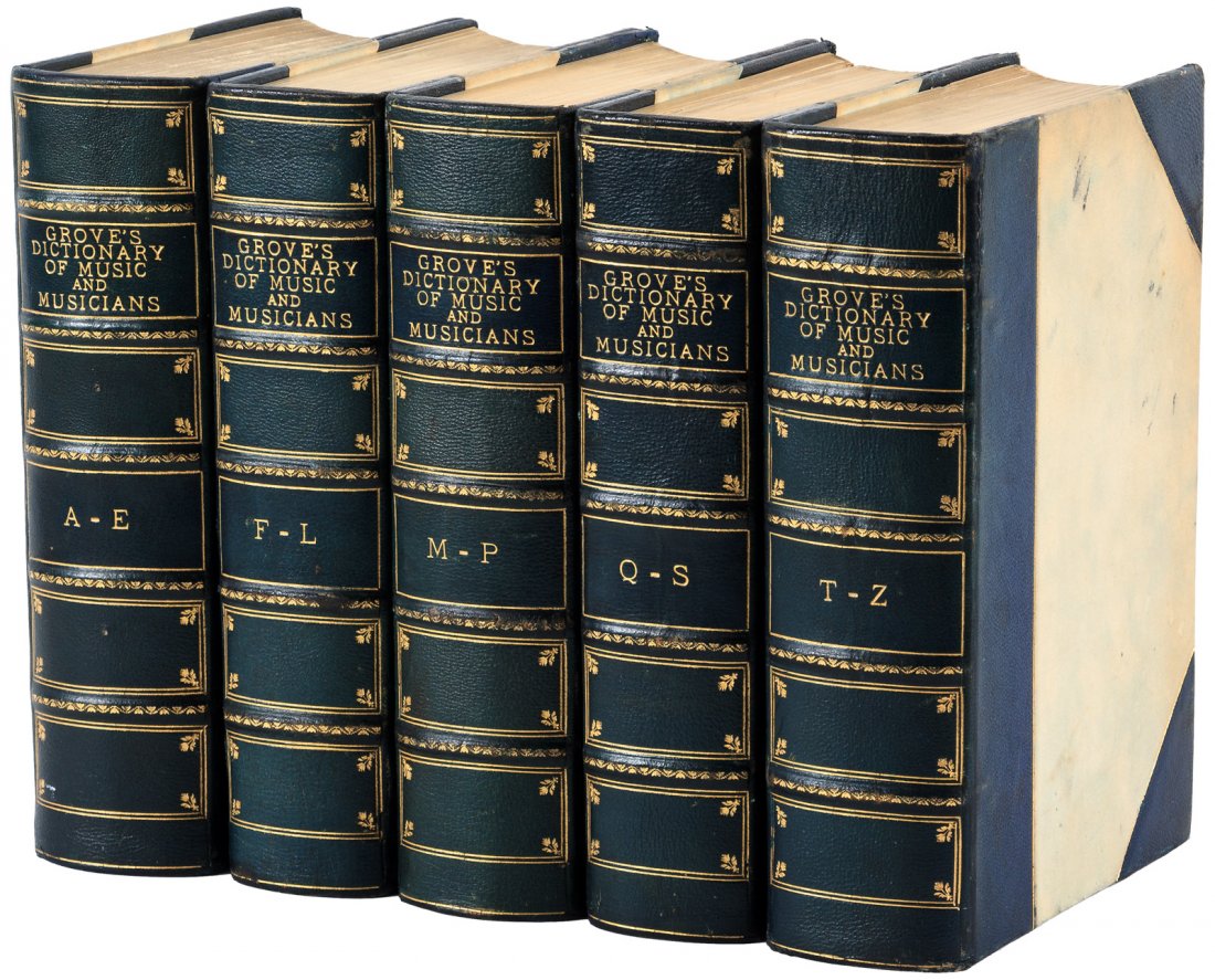 Grove's Dictionary of Music and Musicians: Heading: (Fine Bindings) Author: Maitland, J.A. Fuller Title: Grove's Dictionary of Music and Musicians Place Published: New York Publisher:Macmillan Company Date Published: 1911 Descri