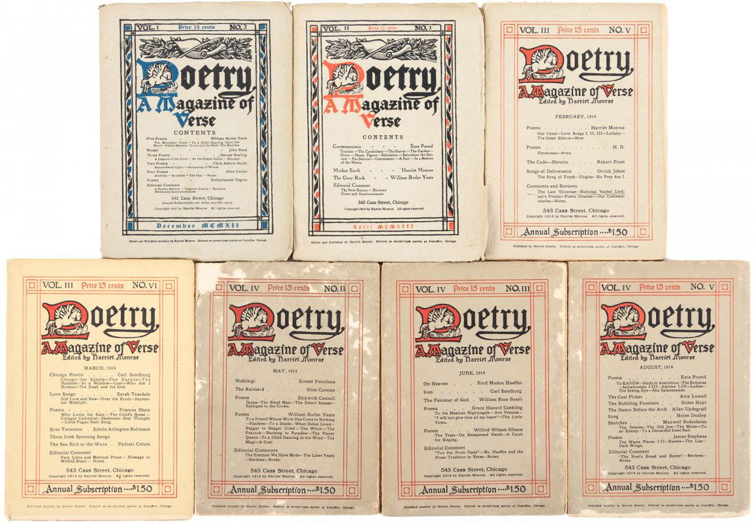 7 issues of Poetry: Magazine of Verse with Frost, (1 of 1)