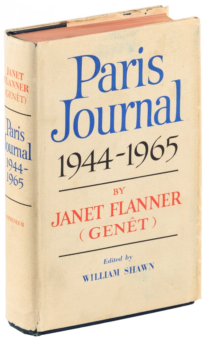 Janet Flanner Paris Journal signed: Heading: Author: Flanner, Janet (Genêt) Title: Paris Journal, 1944-1965 Place Published: New York Publisher:Atheneum Date Published: 1965 Description: (8vo) original cloth,