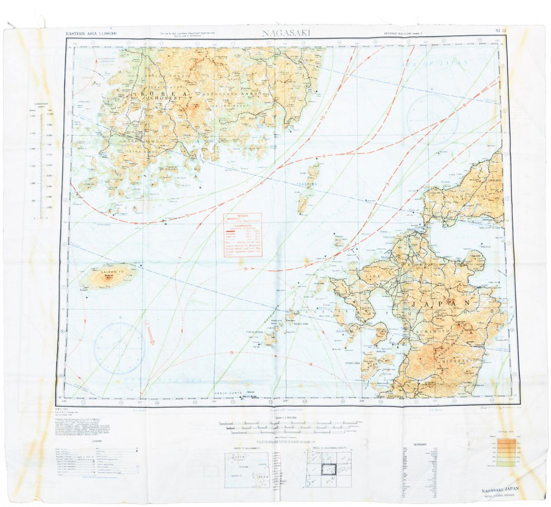 Nagasaki pilot's escape map 1944 (1 of 2)