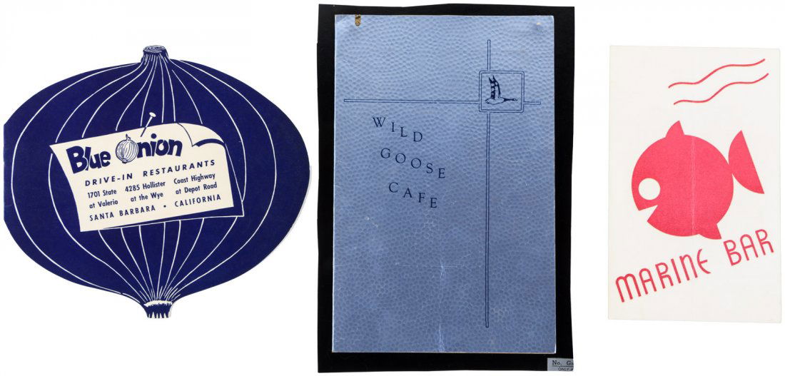 3 vintage southern California menus: Heading: (Cookery - California, 1935-50) Author: Title: 3 vintage southern California menus Place Published: Publisher: Date Published: 1935-1950 Description: Bl