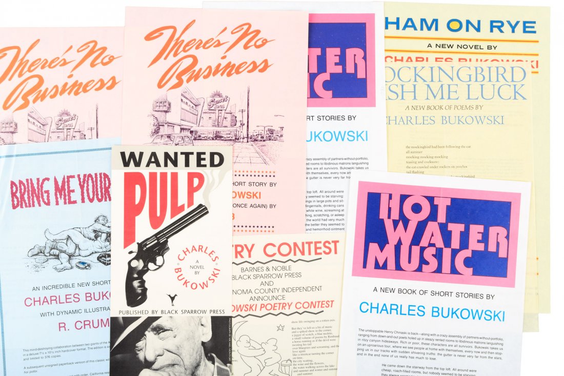 Ten Black Sparrow Press Bukowski broadsides (1 of 2)