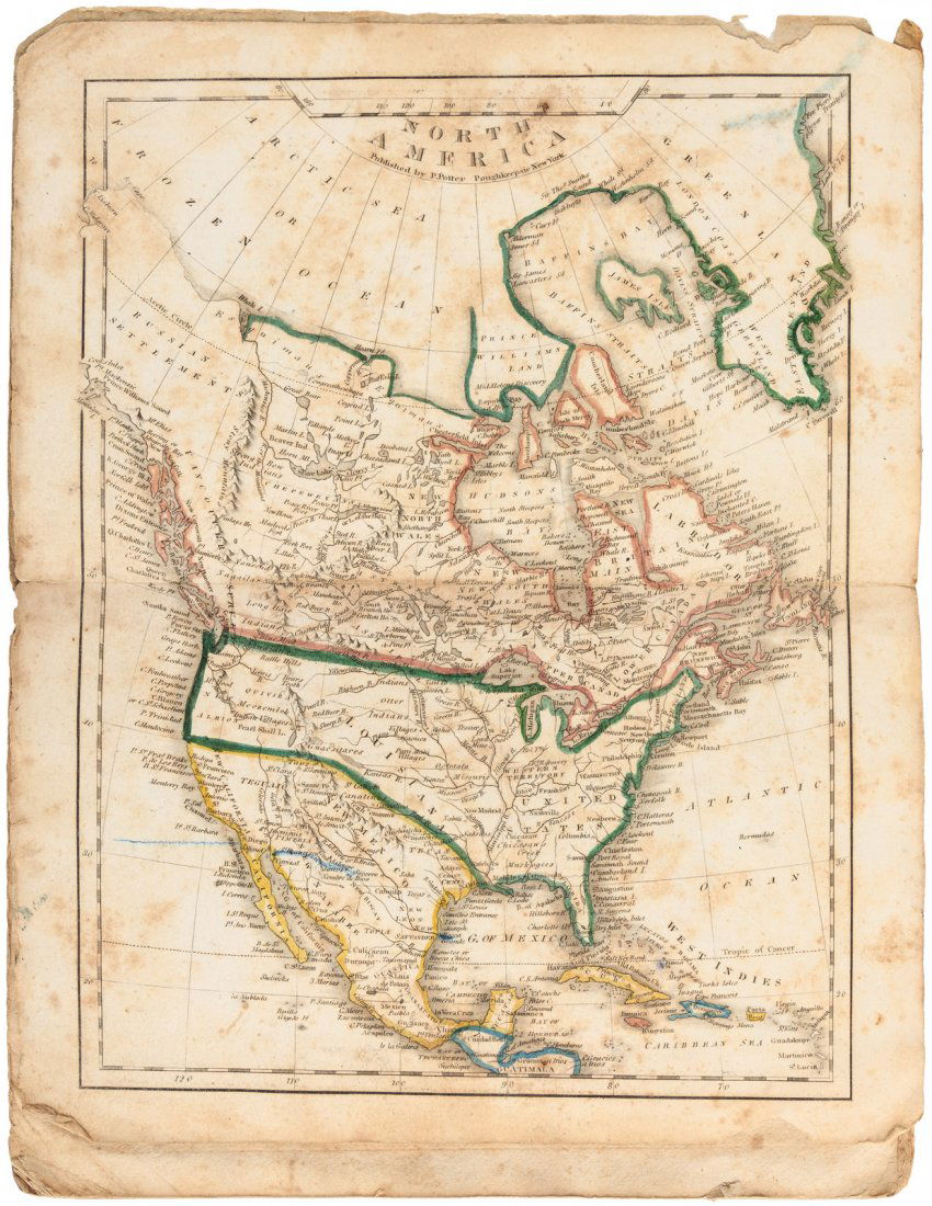 Rare little 1820 American atlas: Heading: Author: Potter, Peregrine Title: [Atlas of the World] Place Published: Poughkeepsie, NY Publisher: Date Published: [1820] Description: With 6 (of 7) double-page engrave
