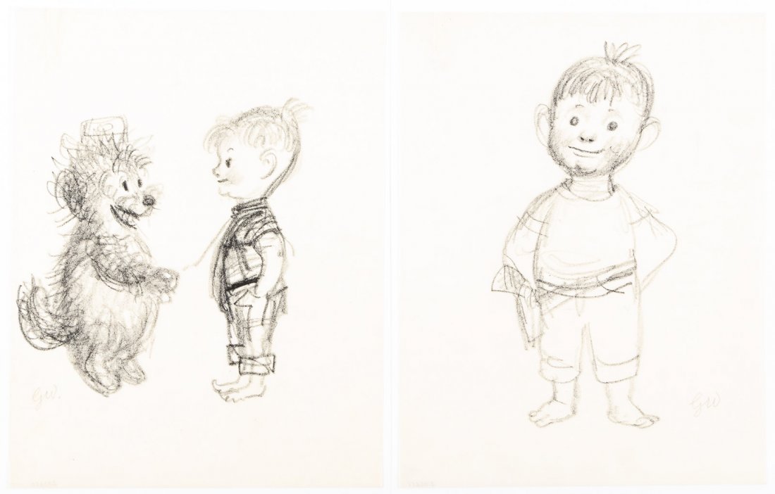 Two original sketches by Garth Williams for Mister Dog (1 of 1)