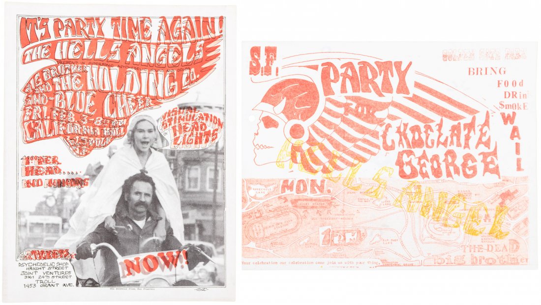 Posters for 2 Hells Angels parties in San Francisco (1 of 1)