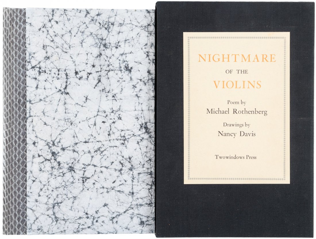 One of 26 snake-bound copies: Heading: (Twowindows Press) Author: Rothenberg, Michael Title: Nightmare of the Violins Place Published: Berkeley Publisher:Twowindows Press Date Published: [1986] Description: <
