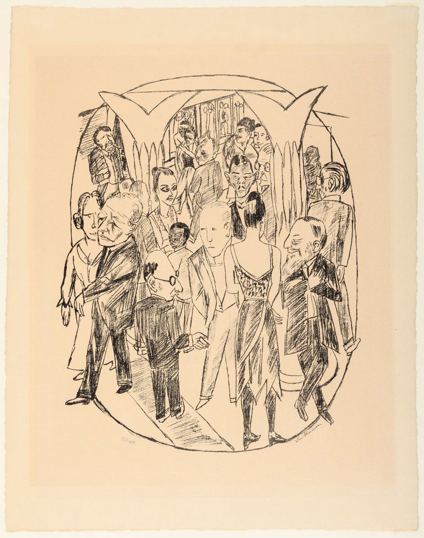 Max Beckmann lithograph Das Theaterfoyer (1 of 2)