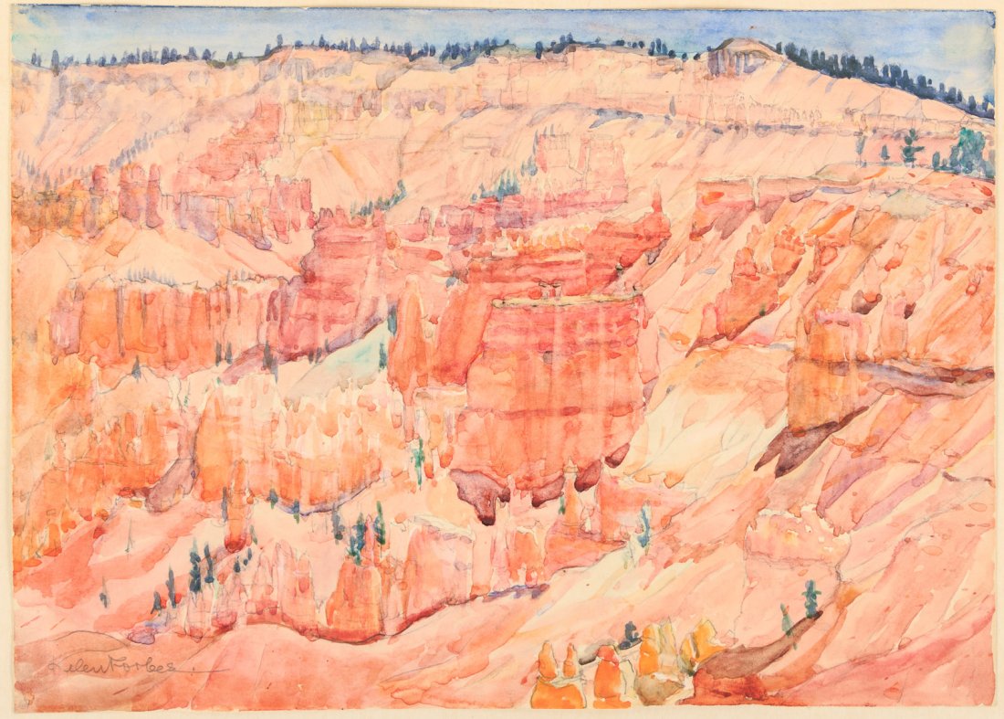 Original watercolor of Bryce Canyon Utah Helen Forbes: Heading: Author: Forbes, Helen Title: Original watercolor of Bryce Canyon, Utah Place Published: Publisher: Date Published: Early to mid-20th century Description: Watercol
