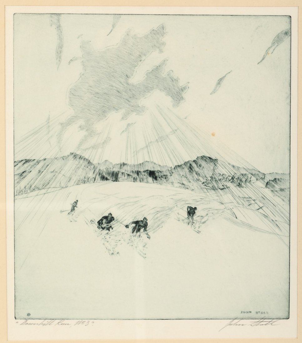 John Stoll etching Downhill Run #3 (1 of 2)