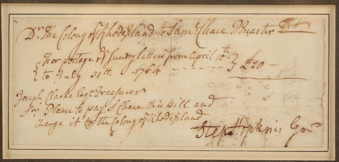 Stephen Hopkins Signer from Rhode Island (1 of 2)