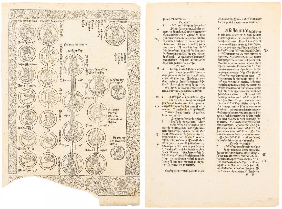 Incunable leaves from La Mer des Hystoires (1 of 1)