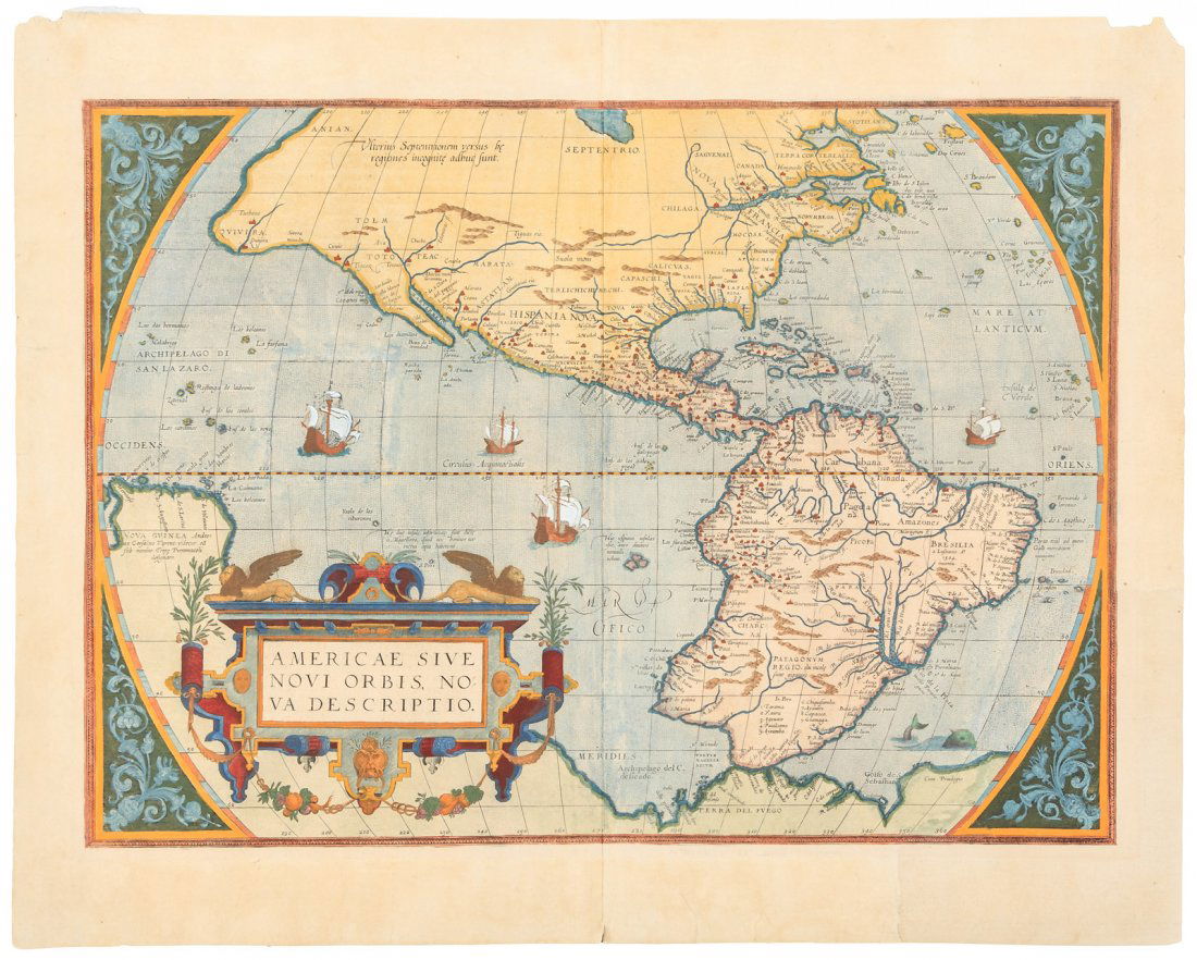 Ortelius' landmark map of Americas (1 of 1)