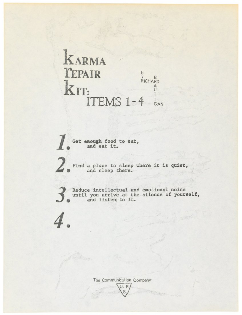 Brautigan, Karman Repair Kit, 1967 (1 of 1)
