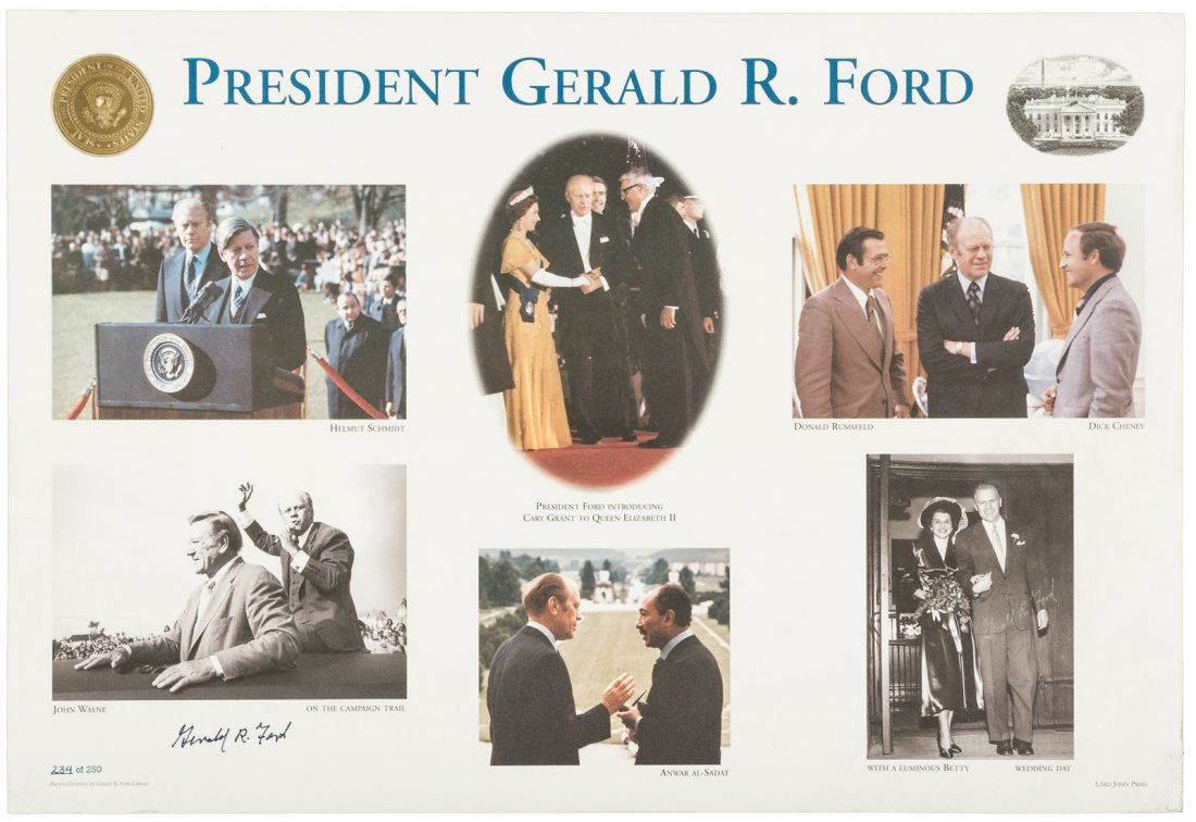 Thirteen autographs of President Gerald R. Ford (1 of 1)