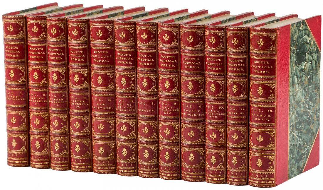 Scott's Poetical Works 12 finely bound volumes (1 of 3)