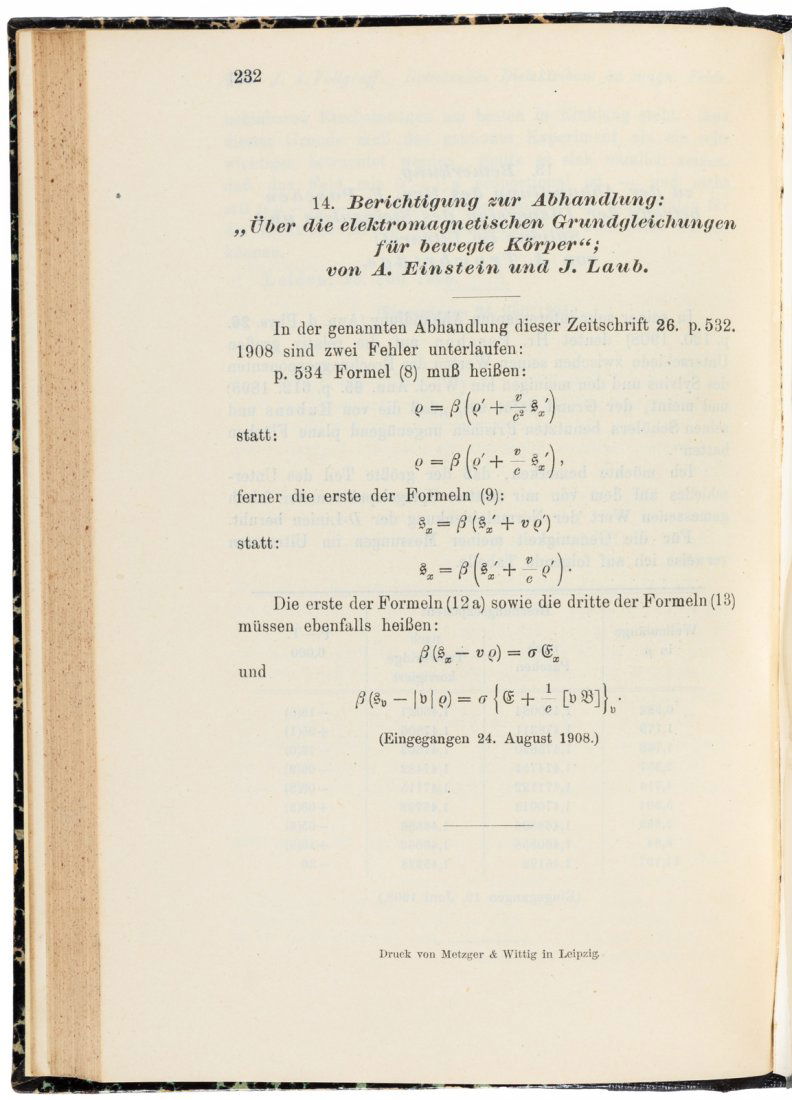 Papers by Albert Einstein in Annalen der Physik (1 of 3)