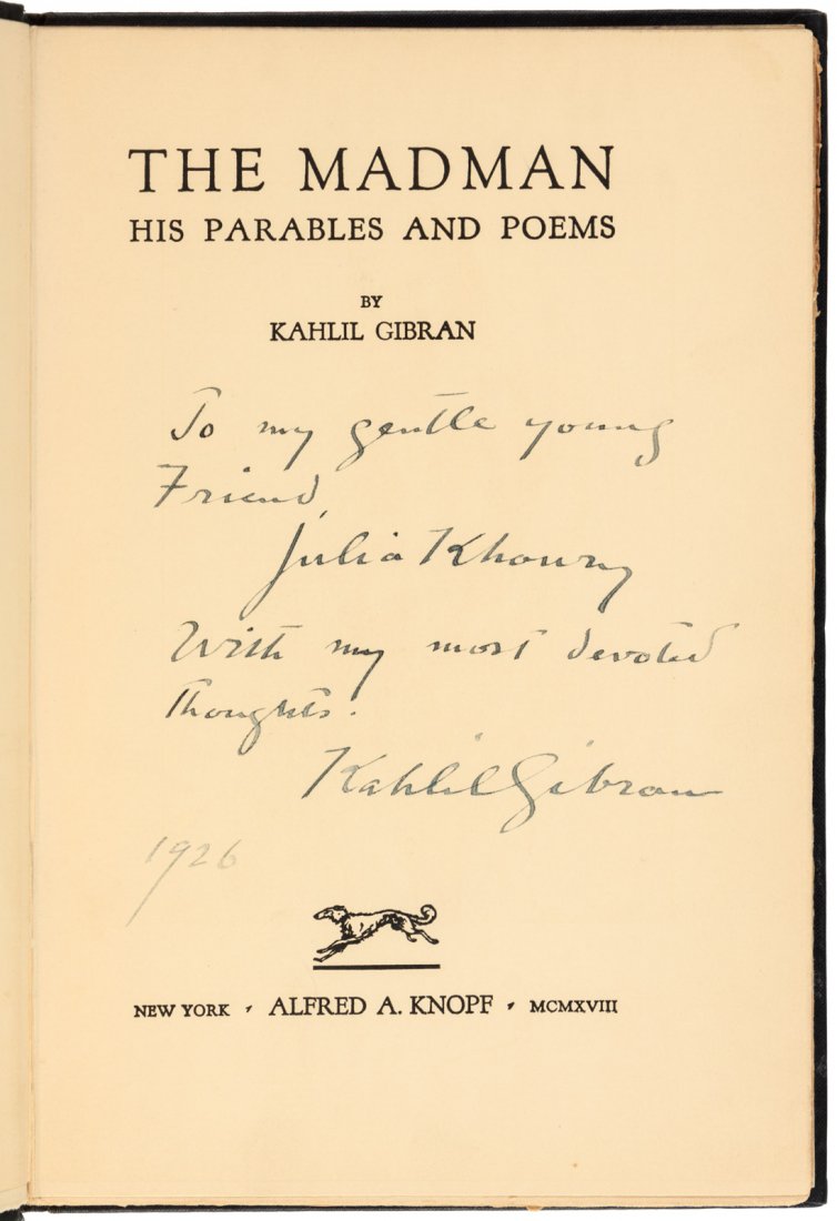 Gibran, Madman, inscribed with jacket (1 of 7)
