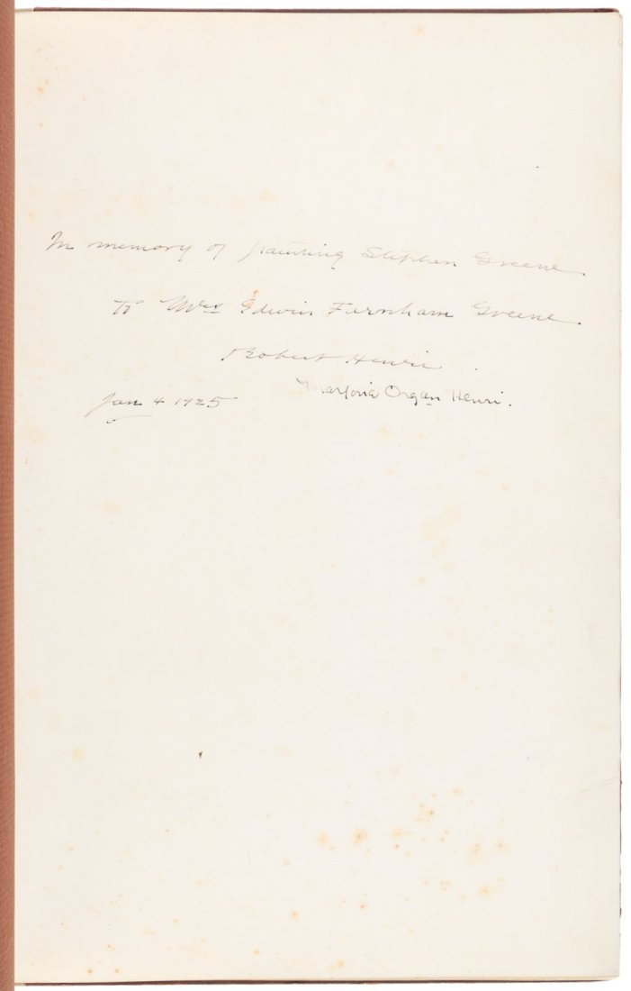 Robert Henri: His Life and Works - Inscribed: Heading: (Henri, Robert) Author: Yarrow, William and Louis Bouche, editors Title: Robert Henri: His Life and Works - Inscribed Place Published: New York Publisher:Boni & Liveright Date Published: