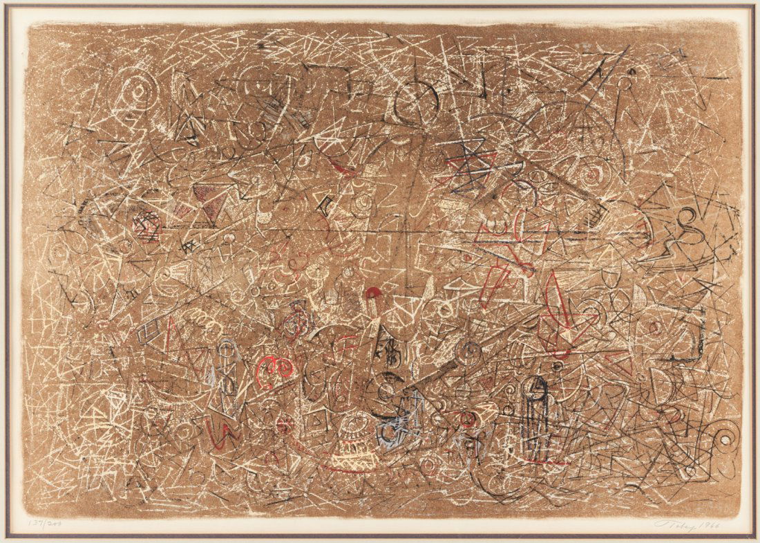 Mark Tobey lithograph Flight Over Forms (1 of 2)