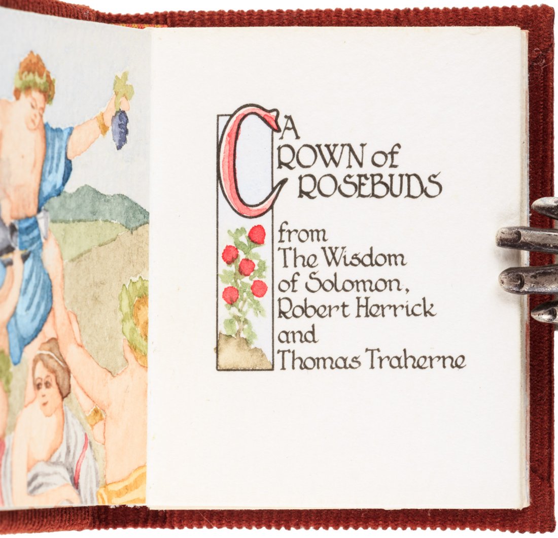 Silver Thimble Books A Crown of Rosebuds: Heading: (Silver Thimble Books) Author: Herrick Robert & Thomas Traherne Title: A Crown of Rosebuds. From the Wisdom of Solomon Place Published: [Bexhill-on-Sea, England] Publisher:Silver Thimble Book