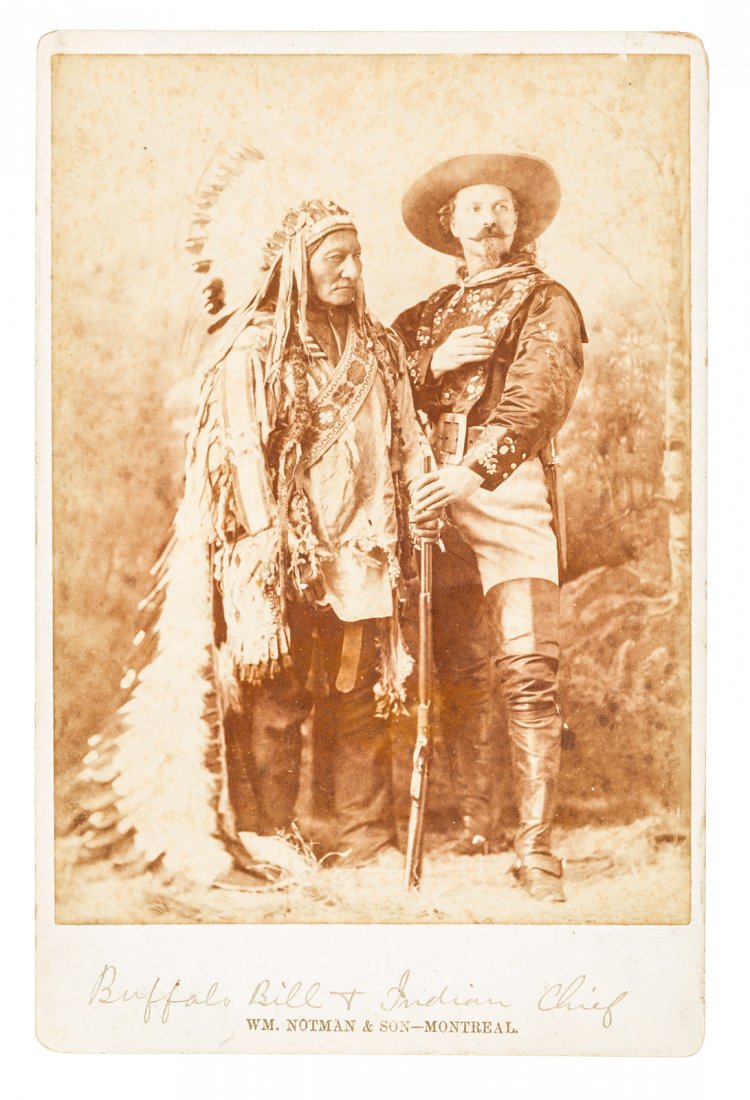 Cabinet card photograph of Buffalo Bill & Sitting Bull (1 of 1)