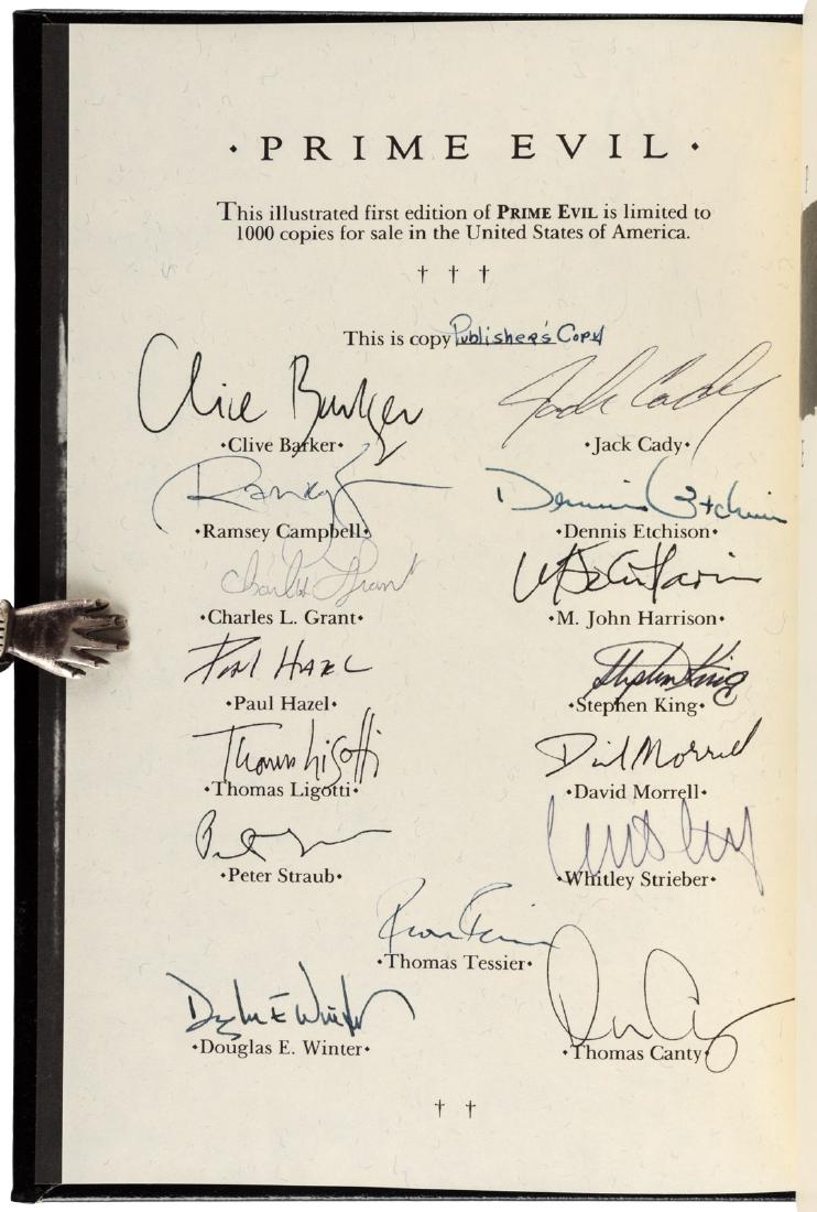 Prime Evil Signed by Stephen King, Clive Barker, etc. (1 of 3)
