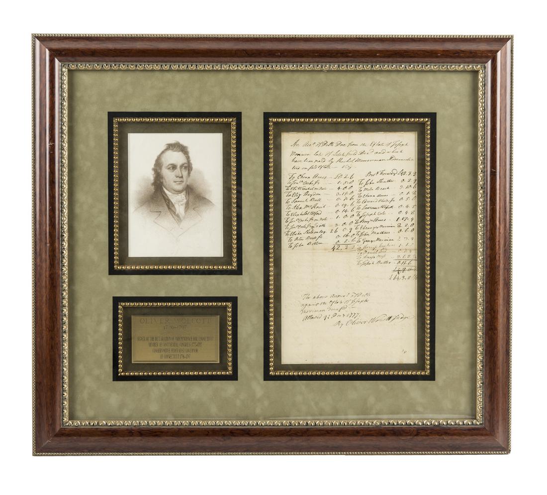 Signed by Oliver Wolcott signer from Connecticut (1 of 4)