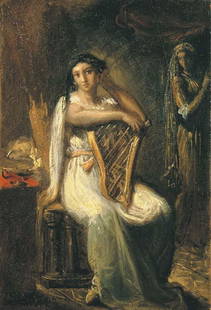 Theodore Chasseriau (1819-1856). Oil Painting: Medium: Oil. Size: 30 x 24 inches. Name: Desdemona. Type: Reproduced. 100% hand painted. Theodore Chasseriau was a Dominican-born French Romantic painter noted for his portraits, historical and religi