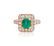 GIA certified, 14K Gold Emerald & Diamond Ring