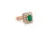 GIA certified, 14K Gold Emerald & Diamond Ring - 2