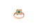 GIA certified, 14K Gold Emerald & Diamond Ring - 4