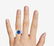 LUCKY, Sterling Silver & Natural 6ct Blue Sapphire Ring - 5