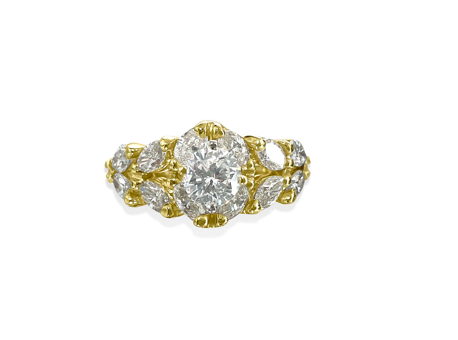 14K Gold, 1.85 CT Diamond Engagement Ring. (1 of 6)
