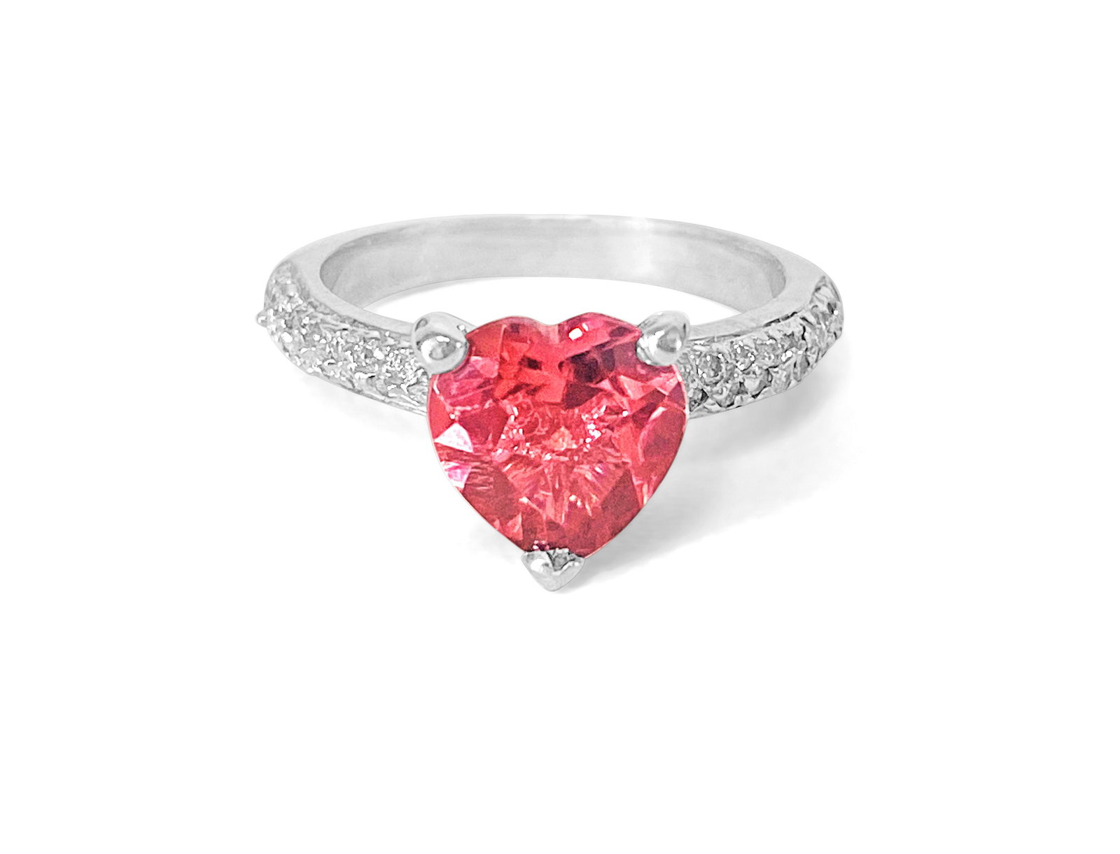 18K White Gold, Pink Tourmaline & Diamond Ring (1 of 7)